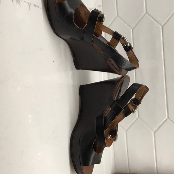Women shoes black/brown size 8 coach wedges - Picture 5 of 13